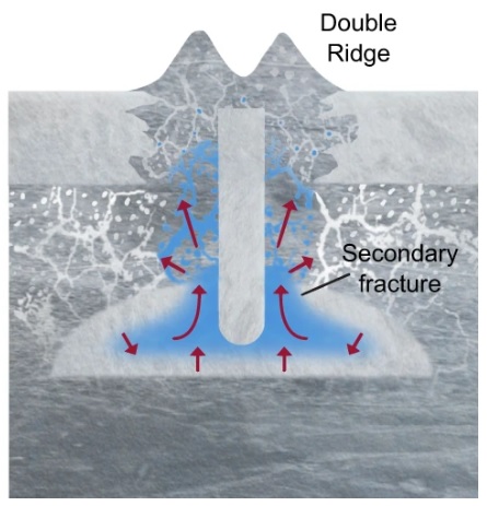 Double ridge ice formation